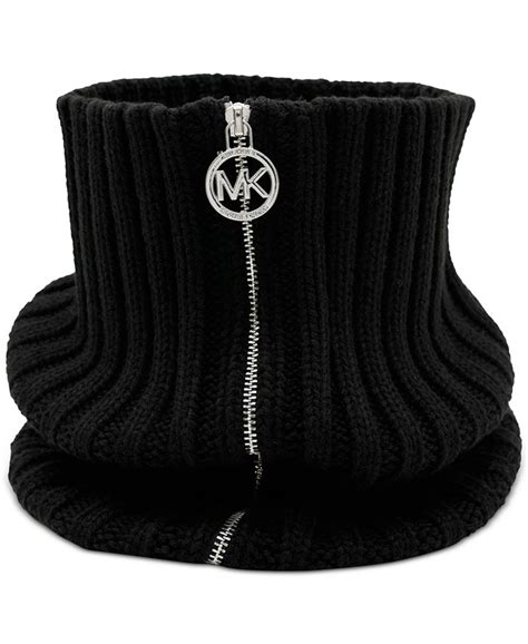 michael kors neck warmer|Michael Kors Rib Knit Zip Neckwarmer .